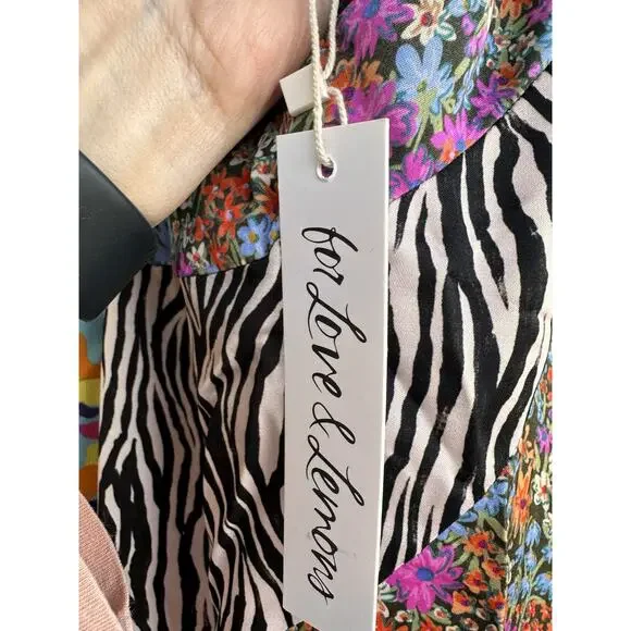 NWT For Love & Lemons Rita Cut Out Patchwork Maxi Dress Women’s Size S Festival - Picture 13 of 16